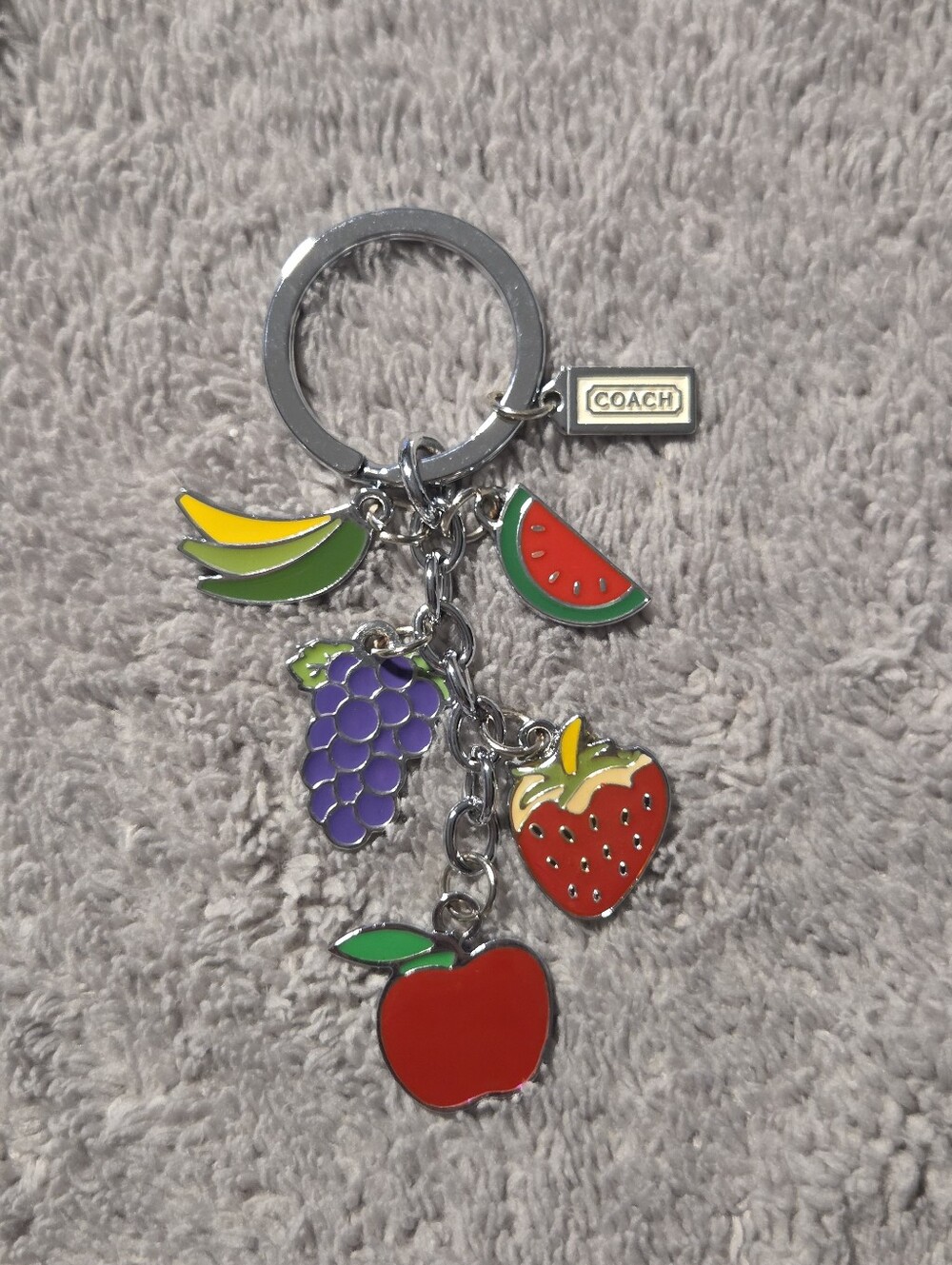 Coach Enamel Multi-Fruit Charm Keychain Bag Accessory Y2K RARE, Vintage EUC